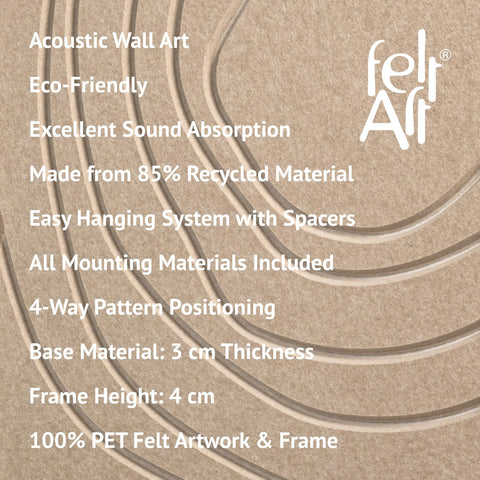 Key features of FeltArt 'Aura' in the color pale sand.