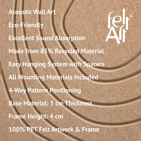 Key features of FeltArt 'Aura' in the color soft dune.