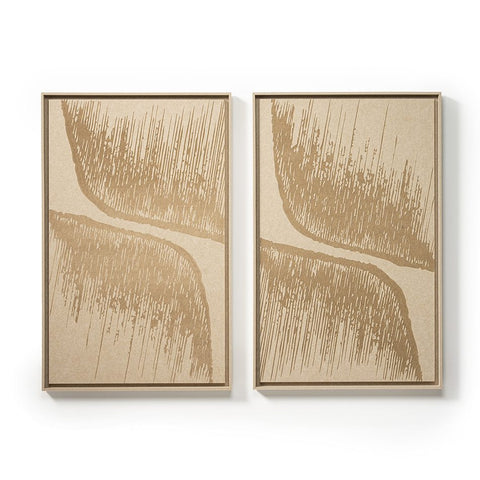 Front view of FeltArt 'Botany' in the color pale sand, 70x110.
