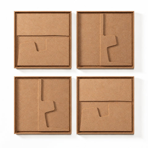 FeltArt 'Estile' set of 4 panels in the color soft dune, 60x60.