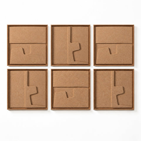 FeltArt 'Estile' set of 6 panels in the color soft dune, 60x60.
