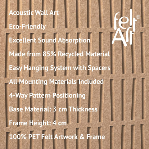 Key features of FeltArt 'Harmoni' in the color soft dune.