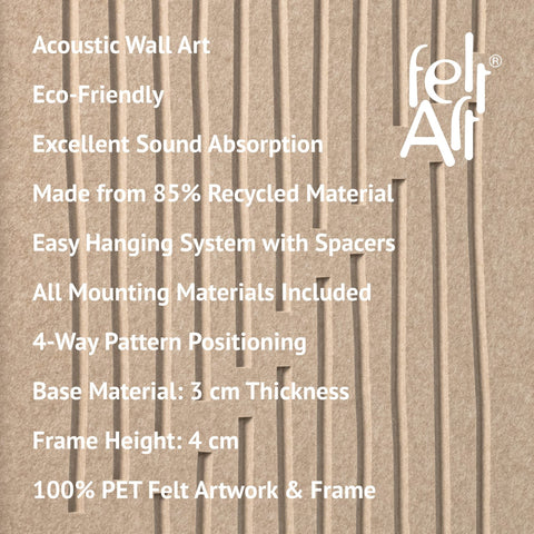 Key features of FeltArt 'Linoa' in the color pale sand.