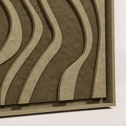 Frame detail (side) of FeltArt 'Oasis' in the color olive mist.