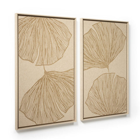 Side view of FeltArt 'Verdure' in the color pale sand, 70x110.
