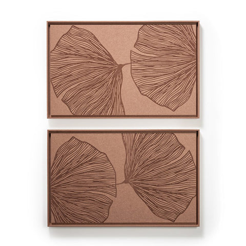 FeltArt 'Verdure' in the color terra bloom, 70x110, panels hung one above the other.