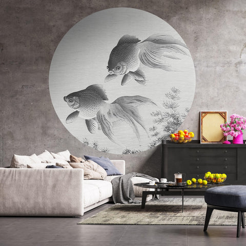Wallpaper Circle - Two Goldfish