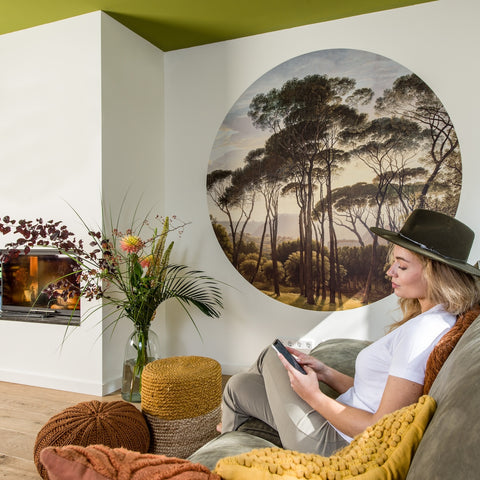 Wallpaper Circle - Umbrella Pines in Italy