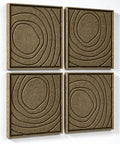 Side view of FeltArt 'Aura' set of 4 panels in the color olive mist, 60x60.