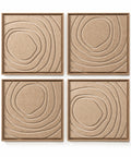 FeltArt 'Aura' set of 4 panels in the color pale sand, 60x60.