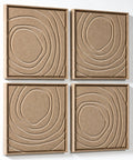 Side view of FeltArt 'Aura' set of 4 panels in the color pale sand, 60x60.