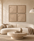 Interior with FeltArt 'Aura' set of 4 panels in the color pale sand, 60x60.