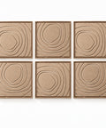 FeltArt 'Aura' set of 6 panels in the color pale sand, 60x60.