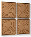 Side view of FeltArt 'Aura' set of 4 panels in the color soft dune, 60x60.