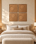 Interior with FeltArt 'Aura' set of 4 panels in the color soft dune, 60x60.