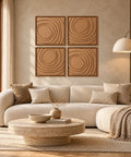 Interior with FeltArt 'Aura' set of 4 panels in the color soft dune, 60x60, second view.