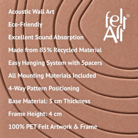 Key features of FeltArt 'Aura' in the color terra bloom.