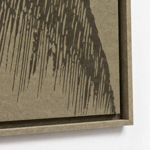 Frame detail (side) of FeltArt 'Botany' in the color olive mist.