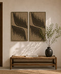 Interior with FeltArt 'Botany' in the color olive mist, 70x110.