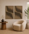 Interior with FeltArt 'Botany' in the color olive mist, 70x110.