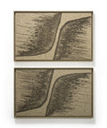 FeltArt 'Botany' in the color olive mist, 70x110, panels hung one above the other.