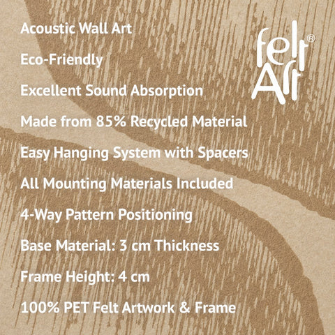 Key features of FeltArt 'Botany' in the color pale sand.
