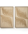 Front view of FeltArt 'Botany' in the color pale sand, 70x110.