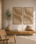 Interior with FeltArt 'Botany' in the color pale sand, 70x110.