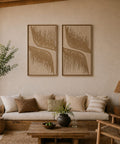 Interior with FeltArt 'Botany' in the color pale sand, 70x110.