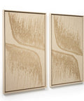 Side view of FeltArt 'Botany' in the color pale sand, 70x110.