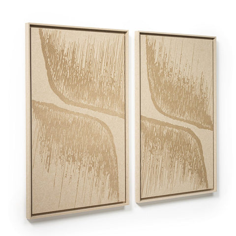 Side view of FeltArt 'Botany' in the color pale sand, 70x110.