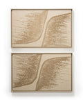 FeltArt 'Botany' in the color pale sand, 70x110, panels hung one above the other.