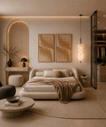 Interior with FeltArt 'Botany' in the color soft dune, 70x110.