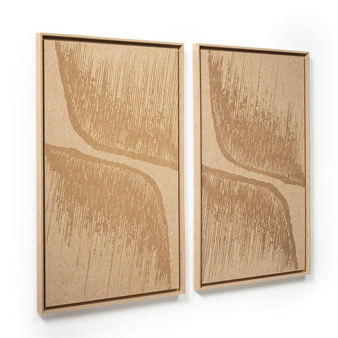 Side view of FeltArt 'Botany' in the color soft dune, 70x110.