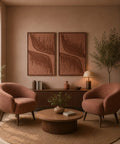 Interior with FeltArt 'Botany' in the color terra bloom, 70x110.