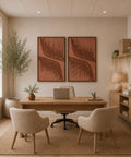 Interior with FeltArt 'Botany' in the color terra bloom, 70x110.