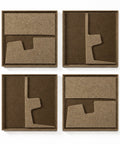FeltArt 'Estile' set of 4 panels in the color olive mist, 60x60.