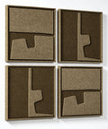Side view of FeltArt 'Estile' set of 4 panels in the color olive mist, 60x60.