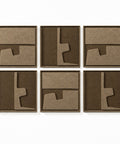 FeltArt 'Estile' set of 6 panels in the color olive mist, 60x60.