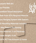 Key features of FeltArt 'Estile' in the color pale sand.