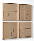 Side view of FeltArt 'Estile' set of 4 panels in the color pale sand, 60x60.