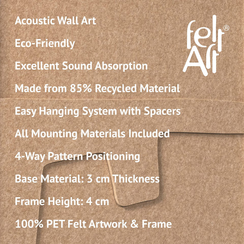 Key features of FeltArt 'Estile' in the color soft dune.
