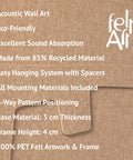 Key features of FeltArt 'Estile' in the color soft dune.