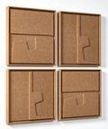 Side view of FeltArt 'Estile' set of 4 panels in the color soft dune, 60x60.