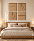 Interior with FeltArt 'Estile' set of 4 panels in the color soft dune, 60x60.