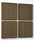 Side view of FeltArt 'Harmoni' set of 4 panels in the color olive mist, 60x60.