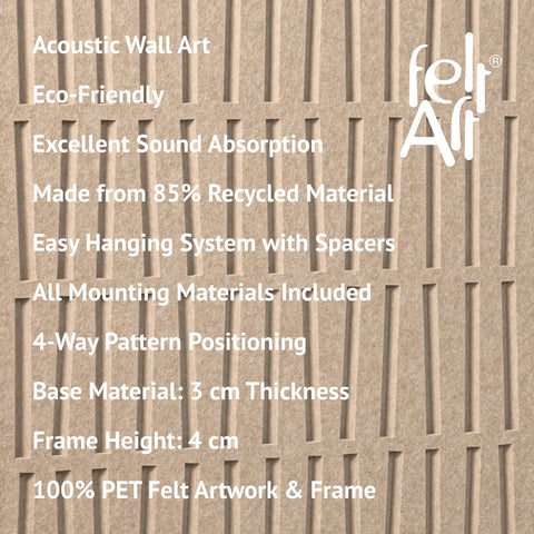 Key features of FeltArt 'Harmoni' in the color pale sand.