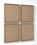 Side view of FeltArt 'Harmoni' set of 4 panels in the color pale sand, 60x60.