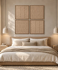 Interior with FeltArt 'Harmoni' set of 4 panels in the color pale sand, 60x60.
