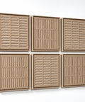 Side view of FeltArt 'Harmoni' set of 6 panels in the color pale sand, 60x60.